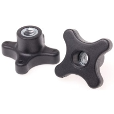 【702-7728】つまみノブ 4-Arm、M10 直径:50mm 黒
