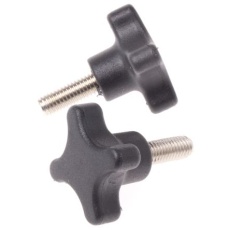 【702-7730】つまみノブ 4-Arm、M8 直径:40mm 黒
