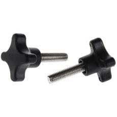 【702-7734】つまみノブ 4-Arm、M8 直径:40mm 黒