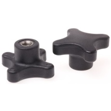 【702-7740】つまみノブ 4-Arm、M8 直径:50mm 黒