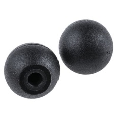 【702-7819】つまみノブ ボール、M6 直径:25mm 黒