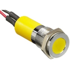 【703-8939】パイロットランプ、12V dc、黄、実装ホールサイズ:14mm