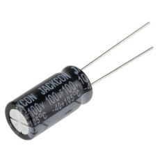 【711-1731】100μF、100V dc コンデンサ、ラジアル、スルーホール ±20%、-40℃～105℃
