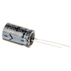 【711-2040】10μF、400V dc コンデンサ、ラジアル、スルーホール ±20%、-25℃～105℃