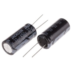 【711-2147】33μF、450V dc コンデンサ、ラジアル、スルーホール ±20%、-25℃～105℃