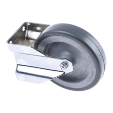 【712-4857】キャスター、60kg、ホイール径:100mm、固定プレート寸法:65 x 50mm