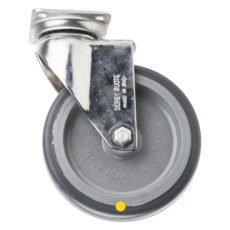 【712-4863】キャスター、60kg、ホイール径:100mm、固定プレート寸法:65 x 50mm