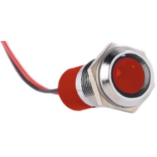 【722-7381】パイロットランプ、12V dc、赤、実装ホールサイズ:14mm