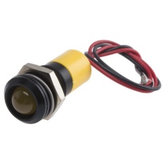 【722-7423】パイロットランプ、12V dc、黄、実装ホールサイズ:14mm