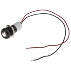 【722-7435】パイロットランプ、12V dc、白、実装ホールサイズ:14mm