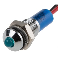 【722-7814】パイロットランプ、24V dc、青、実装ホールサイズ:6mm