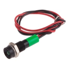 【722-7823】パイロットランプ、12V dc、緑、実装ホールサイズ:6mm