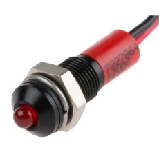【722-7864】パイロットランプ、12V dc、赤、実装ホールサイズ:6mm