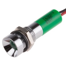 【723-9413】パイロットランプ、12V dc、緑、実装ホールサイズ:8mm