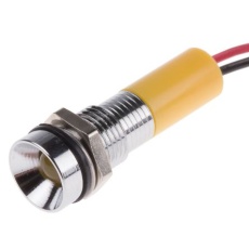 【723-9416】パイロットランプ、12V dc、黄、実装ホールサイズ:8mm