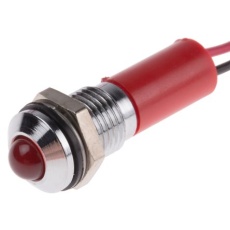 【723-9448】パイロットランプ、12V dc、赤、実装ホールサイズ:8mm
