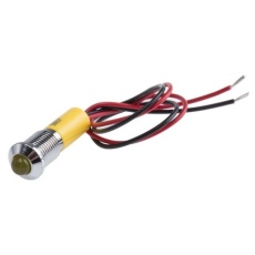【723-9450】パイロットランプ、12V dc、黄、実装ホールサイズ:8mm
