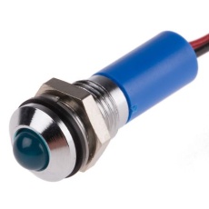 【723-9454】パイロットランプ、12V dc、青、実装ホールサイズ:8mm