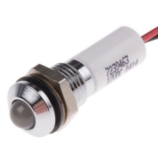 【723-9463】パイロットランプ、12V dc、白、実装ホールサイズ:8mm