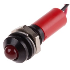 【723-9527】パイロットランプ、12V dc、赤、実装ホールサイズ:8mm