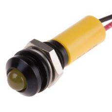 【723-9539】パイロットランプ、12V dc、黄、実装ホールサイズ:8mm