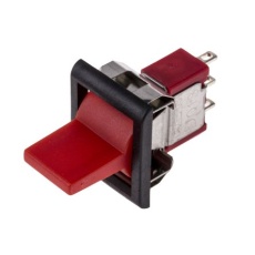 【734-6861】ロッカースイッチ、(On)-Off-(On)、SPDT、125V、5 A、照光無し、パネルマウント