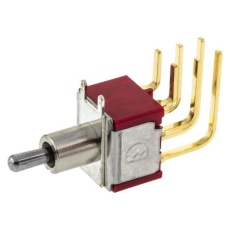 【734-7040】トグルスイッチ、On-Off-On、DPDT、400 mA @ 20 V dc、PCB