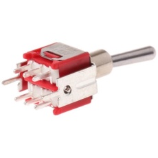 【734-7173】トグルスイッチ、On-(On)、DPDT、3 A @ 120 V ac、PCB