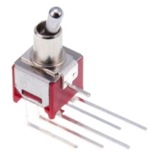 【734-7189】トグルスイッチ、On-(On)、DPDT、3 A @ 120 V ac、PCB