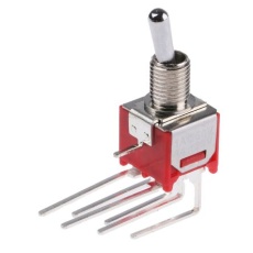 【734-7198】トグルスイッチ、On-(On)、DPDT、3 A @ 120 V ac、PCB