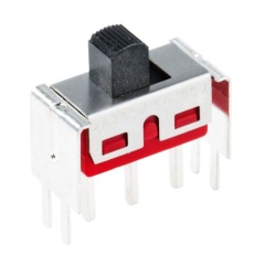【734-7303】スライドスイッチ、1回路 2接点、5 A @ 28 V dc、PCBマウント