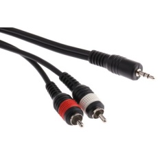 【742-4545】AUXケーブル 3.5 mmステレオジャック RCA x 2 5m