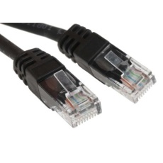 【791-6999】Cat5e イーサネットケーブル、RJ45-RJ45、30m、黒、U/UTP