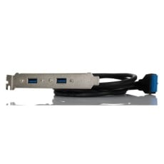 【796-6825】USBケーブル、20ピンソケット → USB A x 2、900mm、USB 3.0
