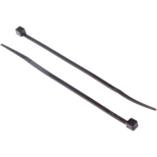 【811-1482】結束バンド、100mm x 2.5 mm、黒、ナイロン 66、100 個入り(100個入り)