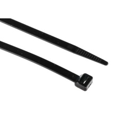 【811-1688】結束バンド、300mm x 7.6 mm、黒、ナイロン 66、100 個入り(100個入り)