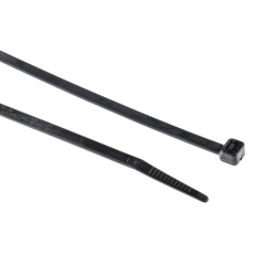 【811-1779】結束バンド、203mm x 4.8 mm、黒、ナイロン 66、100 個入り(100個入り)