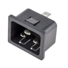 【811-7238】C20 IECコネクタ、スナップイン、16A、250 V、オス、はんだ / ファストン