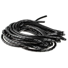 【811-7660】スパイラルケーブルラップ ポリエチレン 黒(30m入り)