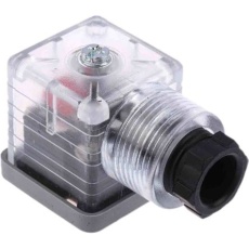 【811-8314】ソレノイドバルブコネクタ、DIN 43650 A、3P+E、12 V dc、10A