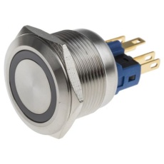 【811-8534】押しボタンスイッチ、モーメンタリ、SPDT、5 A @ 250 V ac、22mm パネルマウント、IP65、IP67
