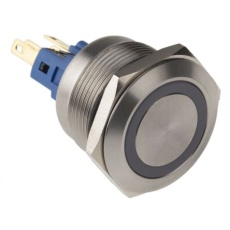 【811-8553】押しボタンスイッチ、モーメンタリ、SPDT、5 A @ 250 V ac、22mm パネルマウント、IP65、IP67