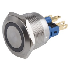 【811-8556】押しボタンスイッチ、モーメンタリ、SPDT、5 A @ 250 V ac、22mm パネルマウント、IP65、IP67