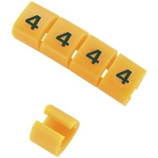 【812-1385】ケーブルマーカー、燈色地に黒、4mm、3 → 3.4mm(100個入り)