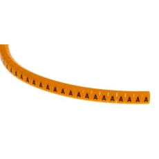 【812-1423】ケーブルマーカー、燈色地に黒、4mm、4 → 5mm(100個入り)