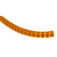 【812-1436】ケーブルマーカー、燈色地に黒、4mm、4 → 5mm(100個入り)