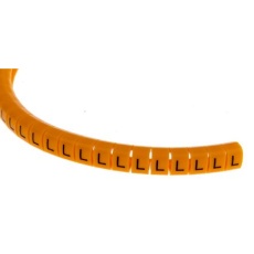 【812-1464】ケーブルマーカー、燈色地に黒、4mm、4 → 5mm(100個入り)