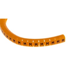 【812-1467】ケーブルマーカー、燈色地に黒、4mm、4 → 5mm(100個入り)