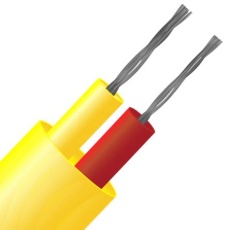 【814-0018】タイプ K 熱電対ケーブル/熱電対線、フラットペア、7 / 0.2mm、+105℃、25m