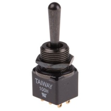 【820-0526】トグルスイッチ、(オン)-オン-(オン)、DPDT、5 A @ 250 V ac、PCB